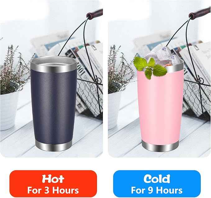 VEGOND 20oz Tumbler with Lid and Straw Stainless Steel Tumbler Cup Vacuum Insulated Double Wall Travel Coffee Mug Powder Coated Coffee Cup, Pink, 1 Pack