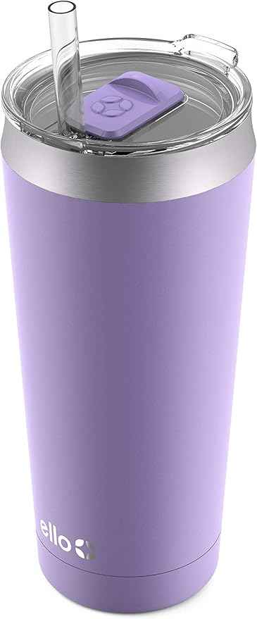 Ello Beacon Vacuum Insulated Stainless Steel Tumbler with Slider Lid and Optional Straw