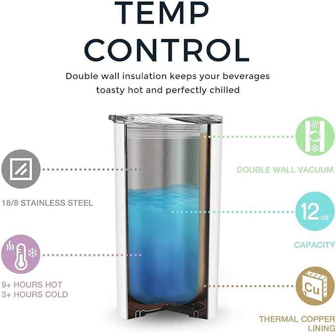 Double Wall 18/8 Stainless Steel Vacuum slim skinny tumbler with straw and lid, insulated travel mug keeping beverage cold and warm (white, 12oz)