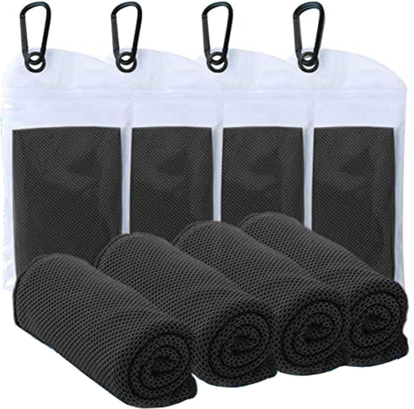 4 Packs Cooling Towels (40x12 Inch), Cooling Towels for Neck and Face, Stay Cool in Hot Weather for Sports, Gym, Yoga, Golf, Hiking, Camping & Travel
