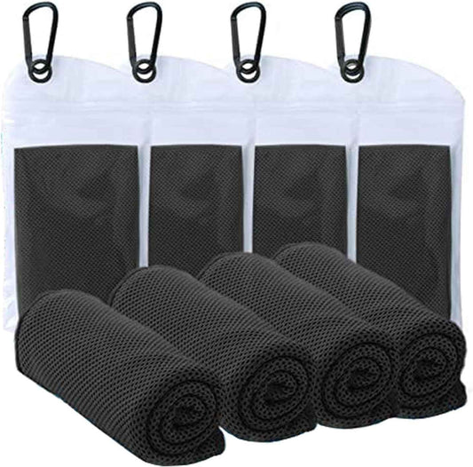4 Packs Cooling Towels (40x12 Inch), Cooling Towels for Neck and Face, Stay Cool in Hot Weather for Sports, Gym, Yoga, Golf, Hiking, Camping & Travel