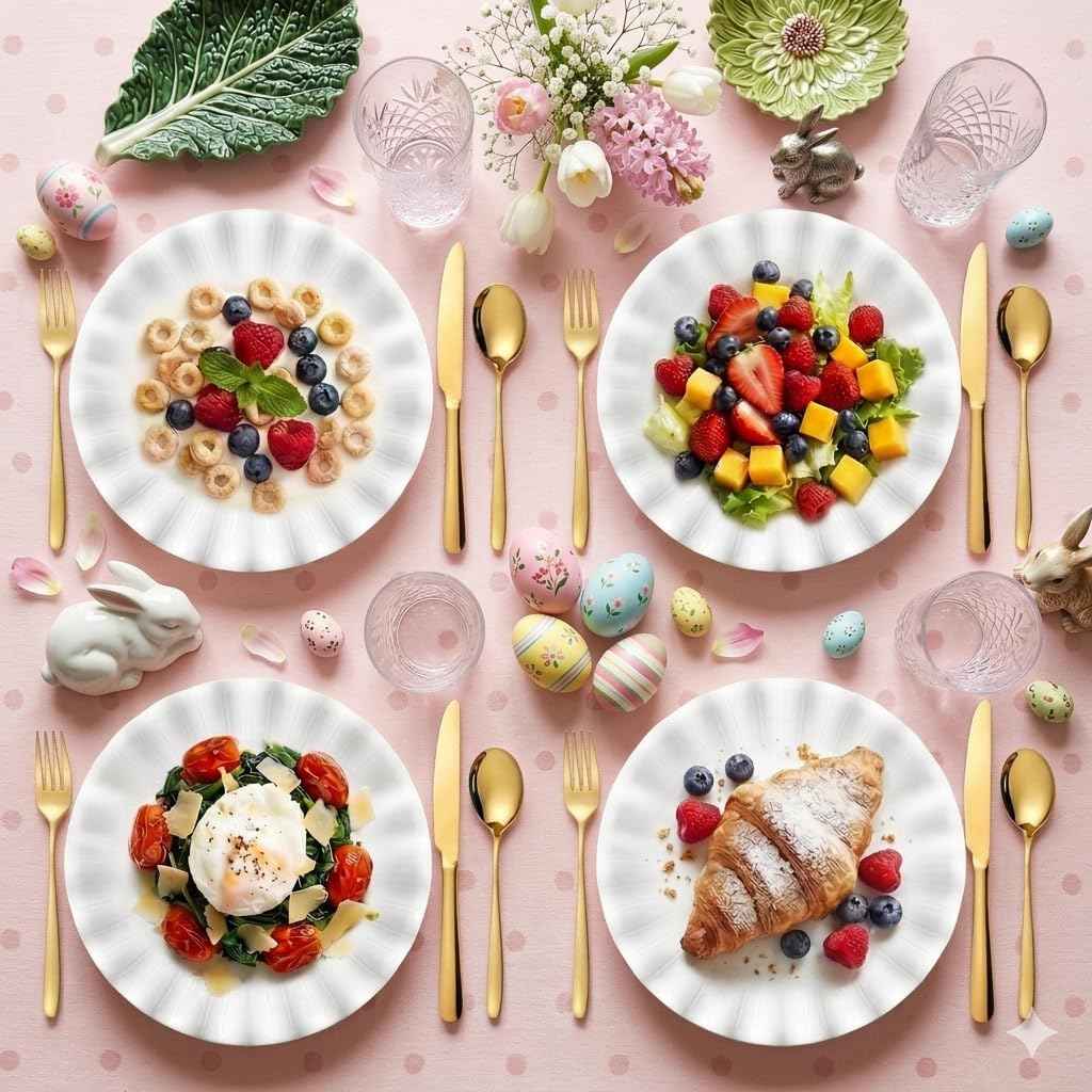 Unbreakable Dinner Plates Set of 4, Scalloped Edge Melamine Plates, Shatter-Proof & Lightweight, Plastic Plates Reusable for Party, Picnic, Outdoor Dining, BBQ,Wedding,Dishwasher Safe