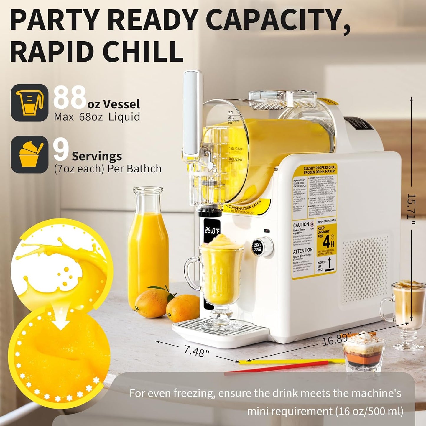 Ice Cream Machine Frozen Drink Maker, Slushie Machine for Home - Slushy Machine Maker No Ice Needed Self Cleaning, 5 Preset for Soft Serve Ice Cream, Slushie, Margarita, Frappés, Milkshake