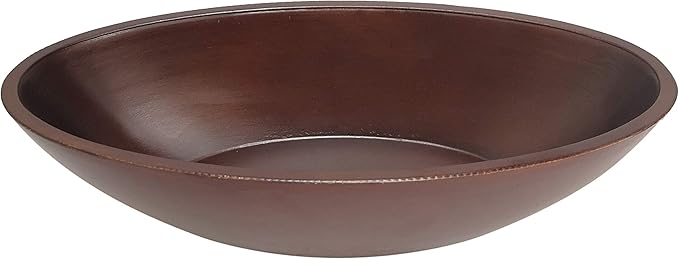Hosley 14.5 Inch Dark Brown Wood Oval Bowl, Rustic Decorative Centerpiece for Dry Potpourri & Orbs, Elegant Home & Office Decor, Ideal Gift for Weddings, Spas & Reiki