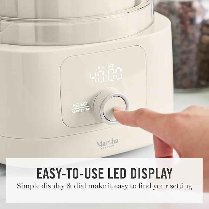 Martha Stewart Ice Cream Maker, 2 Quart Double-Insulated Freezer Bowl, Sorbet & Frozen Yogurt, Ready in 20 Minutes, Mix-Ins Chute, Easy to Clean, Linen White