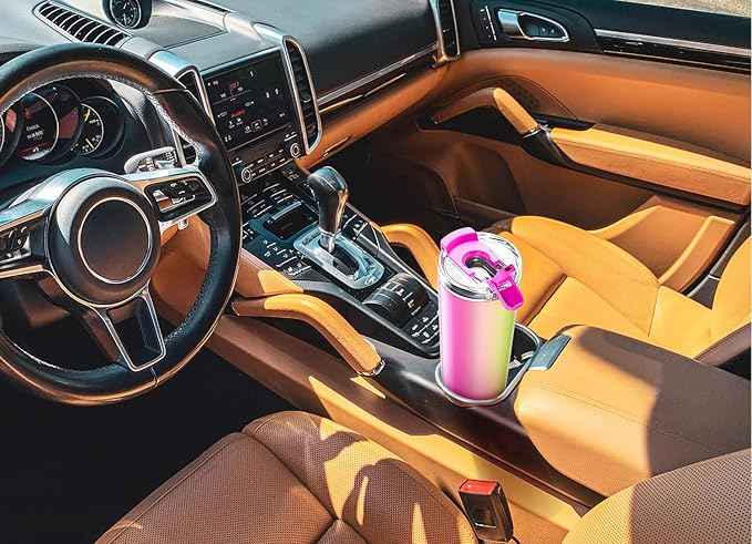 Meoky 24 oz Travel Coffee Mug with Leak-proof Lid, Stainless Steel Insulated Coffee Tumbler, Keeps Hot for 8 Hours or Cold for 24 Hours, Fits in Car Cup Holder (Lava Swirl)