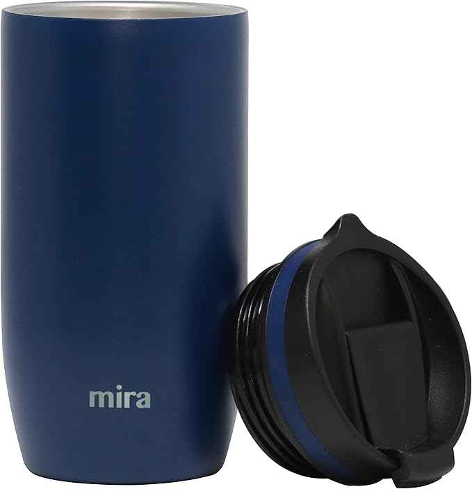 MIRA 16 oz Travel Coffee Mug - Insulated Stainless Steel Tumbler with Screw Lid - Admiral Blue