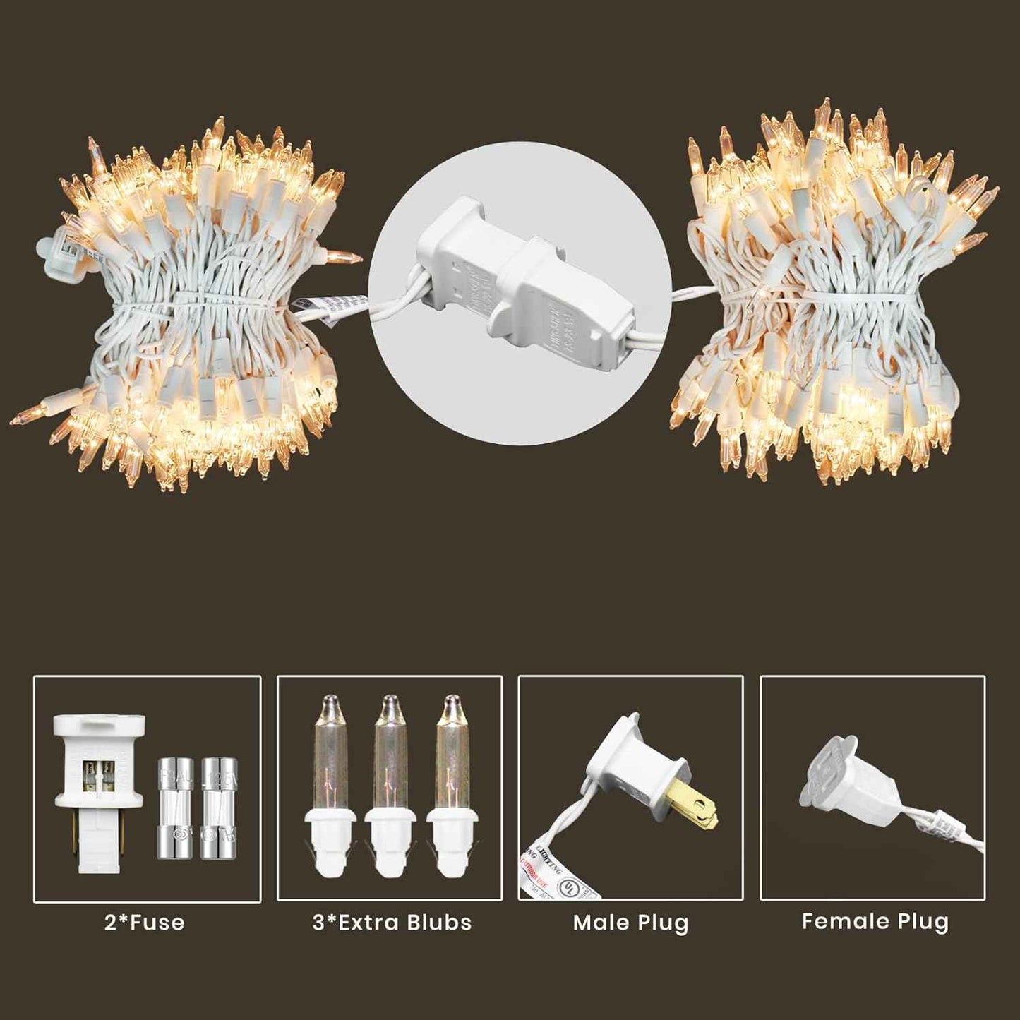 Icicle Lights for Outside 150 10ft 27 Drops Icicle Christmas Lights Outdoor Warm White Incandescent String Lights Indoor and Outdoor UL Listed for Patio Garden Wedding Bedroom (Mini Bulb)