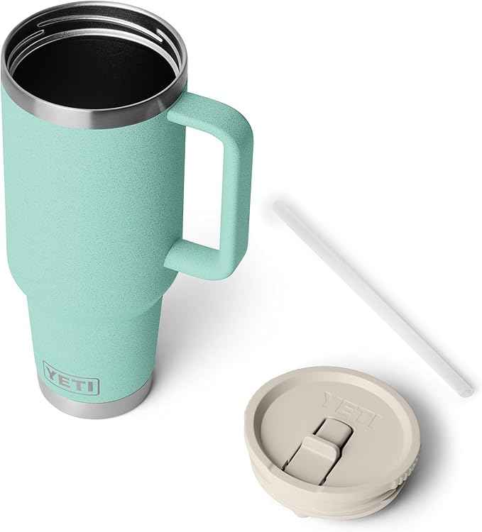 YETI Rambler 40 oz Travel Mug with Flip Straw Lid – Stainless Steel, Vacuum Insulated, Leakproof, Cup Holder Friendly