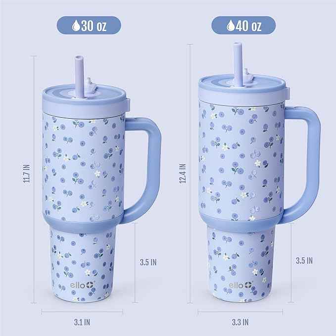 Ello Oasis 30oz Stainless Steel Tumbler - Blueberries