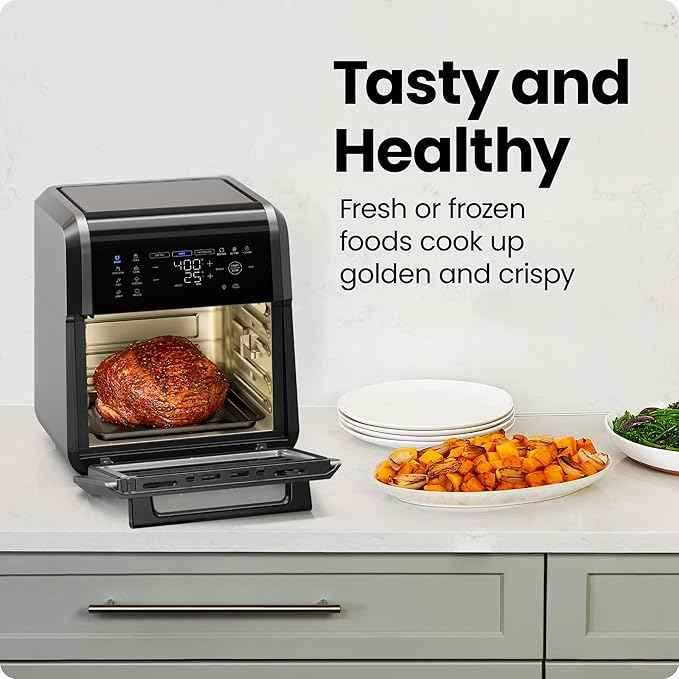 Chefman 12-Quart 5-in-1 Air Fryer Oven with Digital Timer, Touchscreen, and 12 Presets - Family Size Countertop Convection Oven, Dishwasher-Safe Parts
