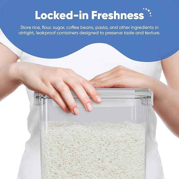 Chef's Path Extra Large Tall Airtight Food Storage Containers, Set of 4, Airtight Food Storage for Flour, Sugar, Rice, Includes Measuring Scoops, Pen, and Labels, 7qt, 220Oz, 6.5L, Transparent