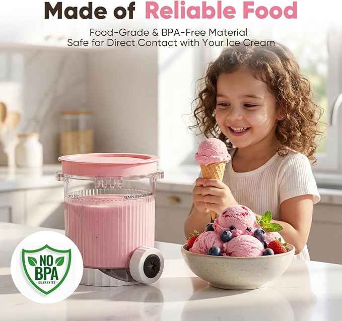 4-Pack Swirl Pints & Lids for Ninja CREAMi — Compatible with NC700/NC701, Replacement Creami Containers for Ice Cream & Soft-Serve Maker, BPA-Free, Reusable, Dishwasher Safe(Not OEM)