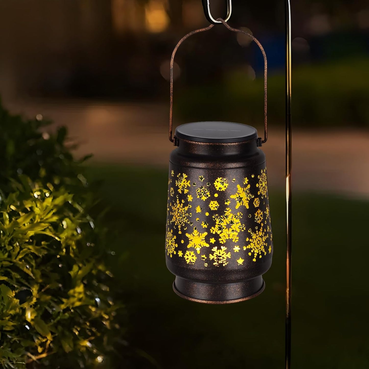 1 PCS Outdoor Lanterns Solar Powered Waterproof Decorative Hanging, Solar Power Lanterns for Outside, Christmas Gifts for Women, Flower Decor for Garden Lawn Backyard Front Porch