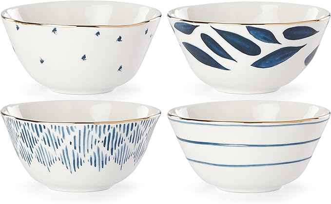 Lenox Blue Bay 4-Piece Dessert Bowl Set, 2.00 LB