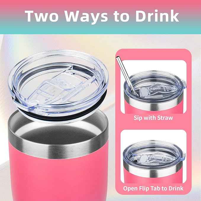 MEZMUT 20oz Coffee Tumbler with Lid and Straw Double Wall Vacuum Insulated Cup Stainless Steel Travel Mugs Insulated for Hot and Cold Leakproof Powder Coated Tumbler for Indoor and Outdoor
