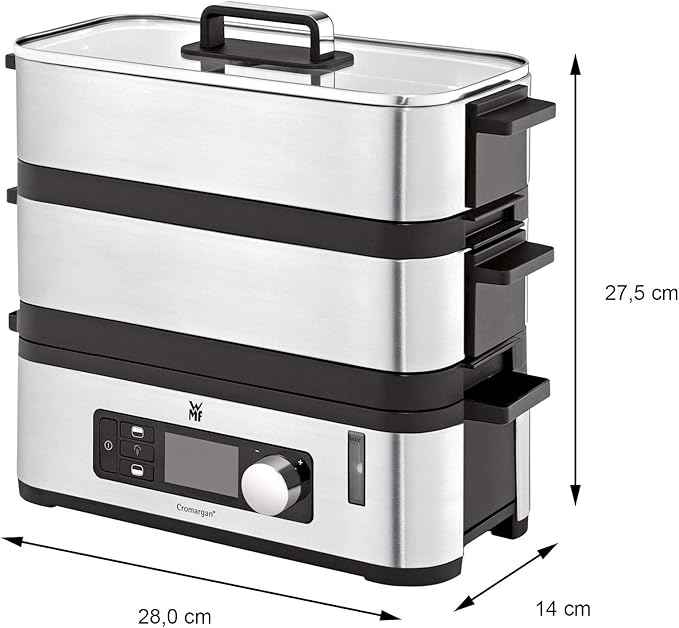 WMF 415090011 Vitalis E Steamer Steel, Black, Silver