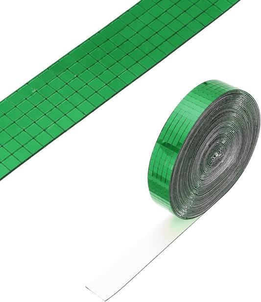 PATIKIL 5x5mm Self Adhesive Mirrors Mosaic Tiles, 10000 Pcs Square Mini Glass Mosaic Disco Tile Sticker for DIY Craft Disco Ball Party Decoration, Green