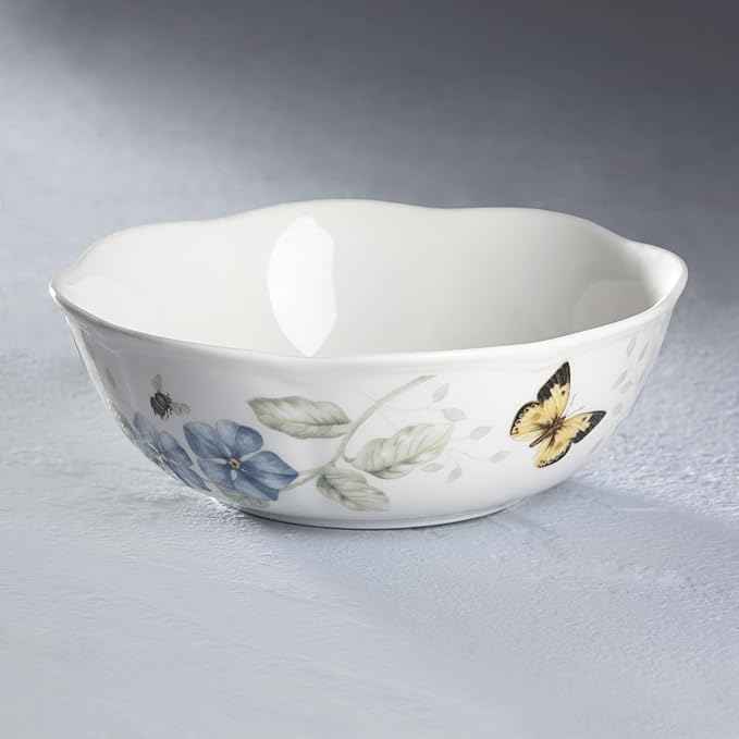 Lenox 806735 Butterfly Meadow All-Purpose Bowl, 1-Piece, 6.25' L x 6.25' W x 2.3' H, 20-Fl oz, Service For 1