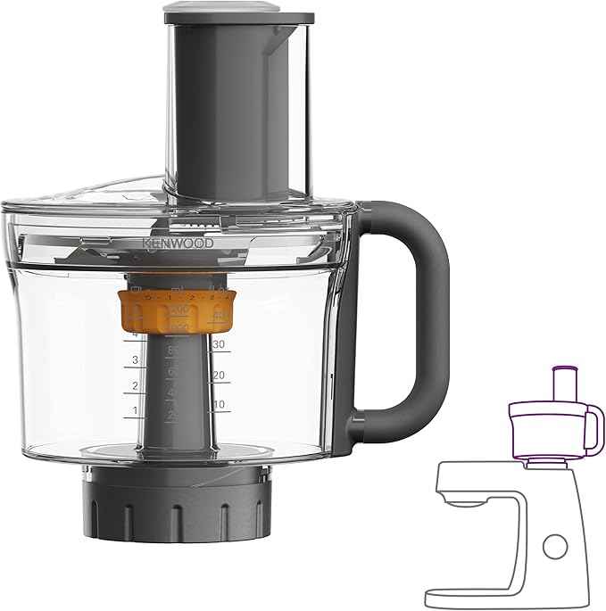 Kenwood MultiPro Food Processor KAH65.000PL Dough Attachment, 5 Cutting Discs with Adjustable Slicing Disc, ExpressDice System, Capacity 1.2 L, Accessory Bag, Silver