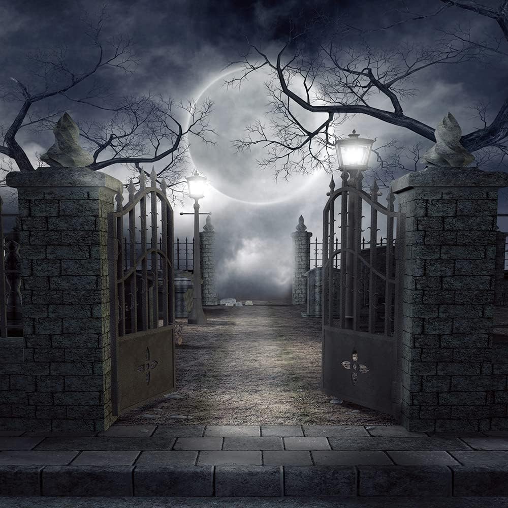 CHAIYA 8x8ft Halloween Backdrop Background Nightmare Before Christmas Backdrop for Photography Zombie Themed Photo Booth Party Decorations CY034