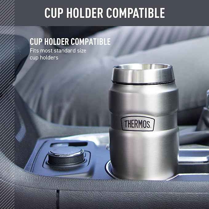 THERMOS Stainless King Vacuum-Insulated Stainless Steel Tumbler - 16oz, Rustic Red - Insulated Coffee Tumbler for Hot & Cold Drinks - Leak-Proof & Sweat-Proof for Commuting & Traveling