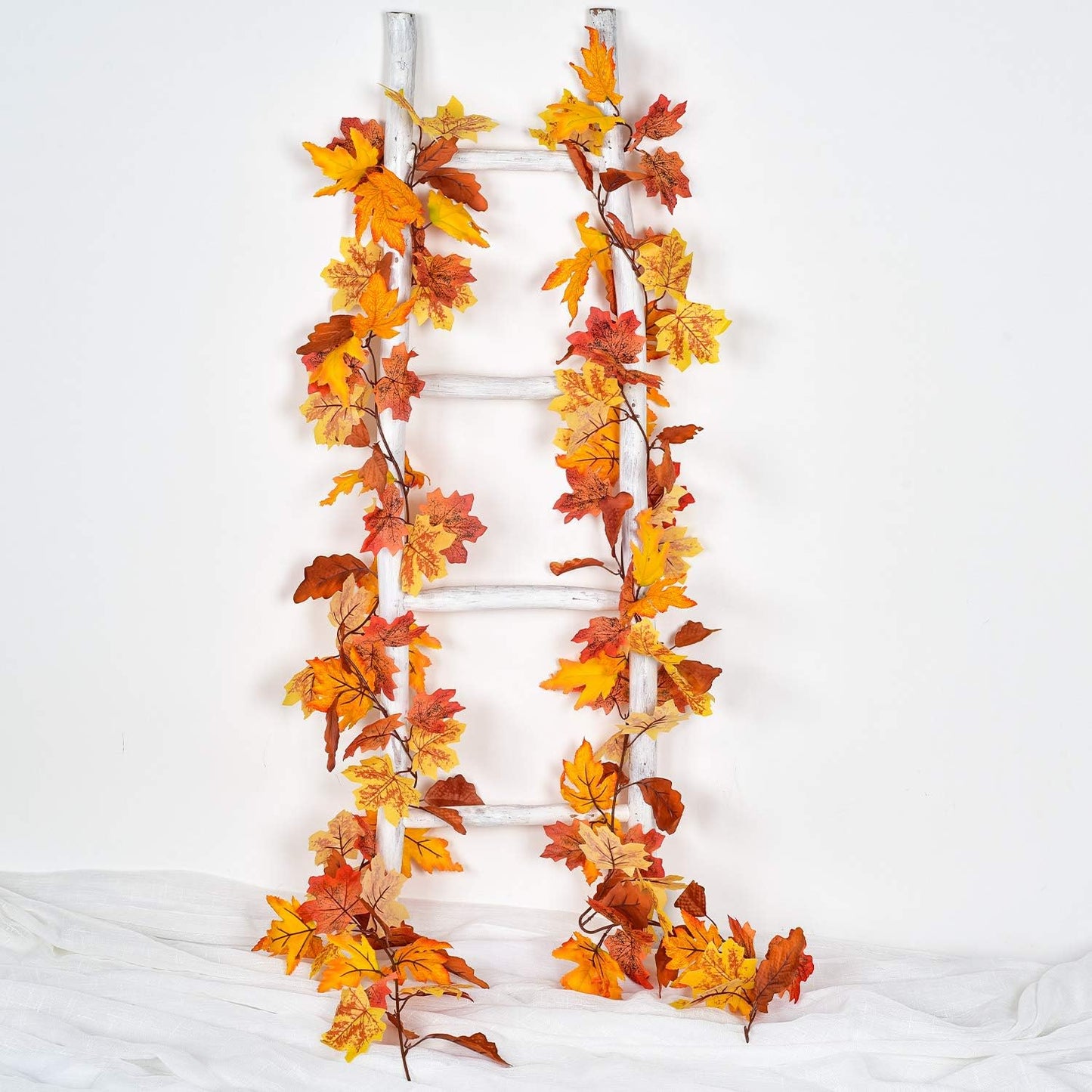 Lvydec 2 Pack Maple Leaves Fall Garland Clearance - 5.8ft/Strand Artificial Fall Foliage Garland Colorful Autumn Decoration for Home Wedding Party Thanksgiving