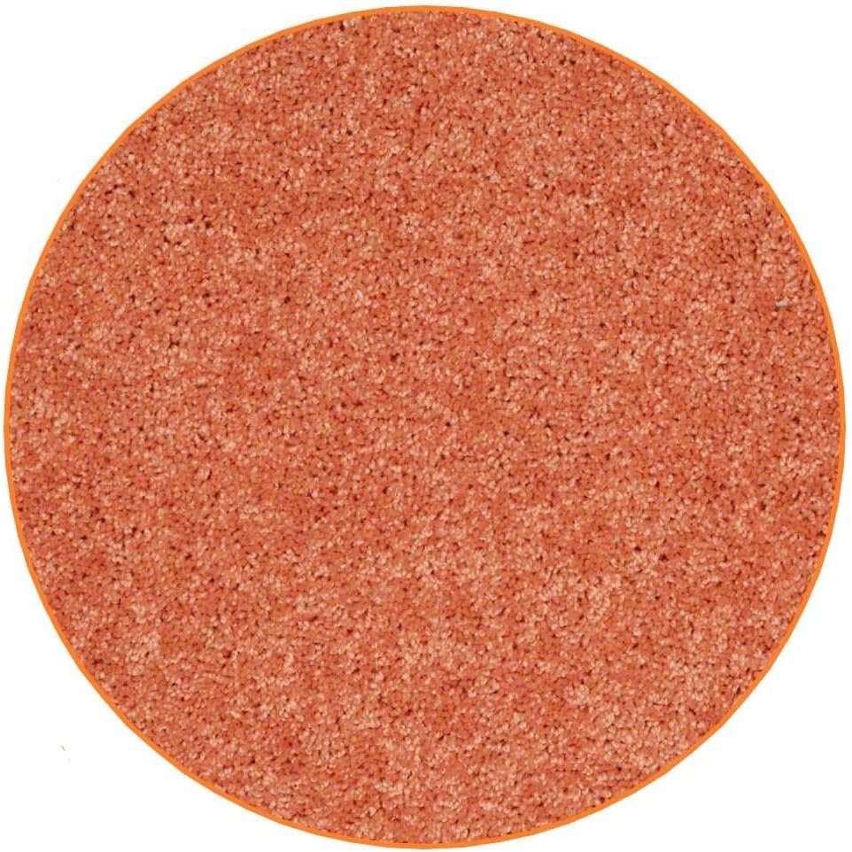 KOECKRITZ Soft and Colorful Kids Classroom Area Rugs (Passes Flammability Pill Test) Many Sizes and Bright Colors to Select from (8' Round, Tangerine)