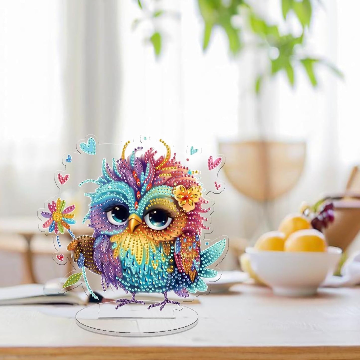 Diamond Art Kit for Adult, 5D Diamond Art Painting, Double Sided Decorative Special-Shaped Rhinestone Desktop Ornaments, DIY Acrylic Ornaments (Parrot)