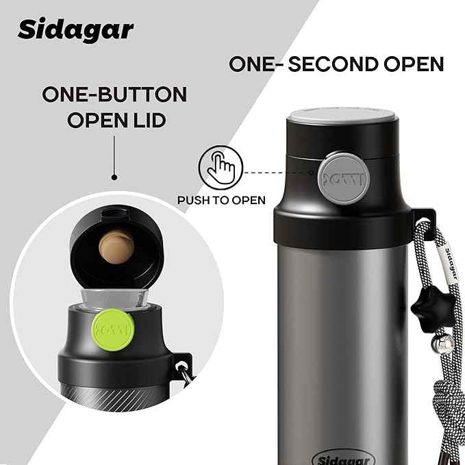 18 oz Insulated Water Bottle, Stainless Steel Travel Mug with Lid, Double Wall Vacuum Sports Water Bottle, BPA Free, Leak-Proof, Fits in Car Cup Holder, Great for Men Kid School, Black