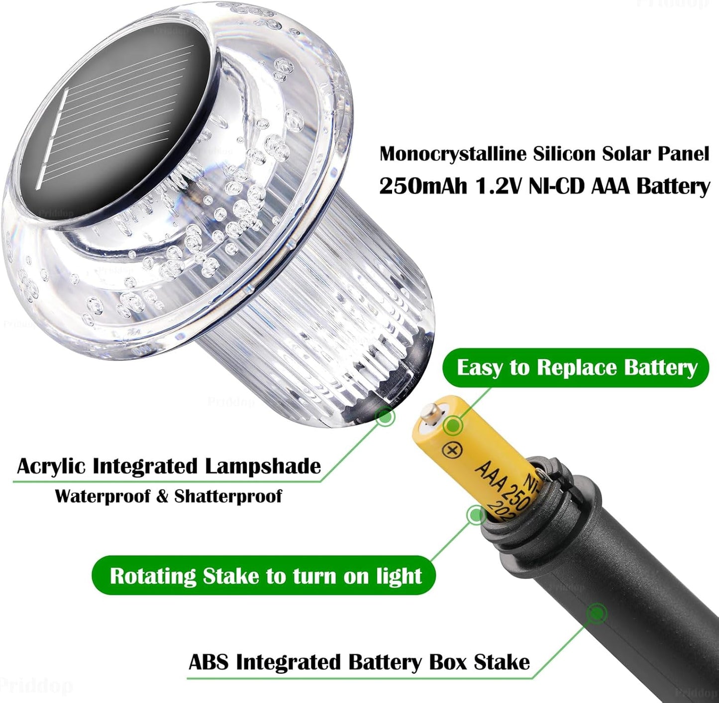 Solar Lights Outdoor Pathway Waterproof 16 Pack Color Changing LED Acrylic Mushroom Decorative Garden Lights for Yard Landscape Patio Outside Christmas Decorations