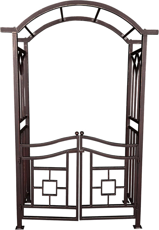Bronze Aluminum Garden Arbor Arch with Gate