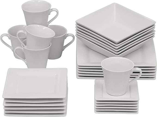 10 Strawberry Street Nova Square 30 pc Dinnerware Set, Cream White