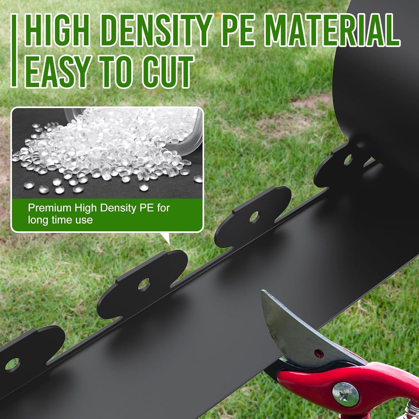 Landscape Edging 4 Inch Tall 60FT with 75Pcs Metal Spikes, Plastic Garden Edging Border Landscape Edging Border Lawn Edging for Landscaping, Flower Bed, Yard