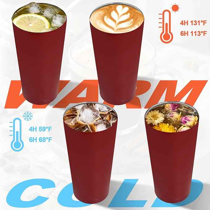 Insulated Coffee Tumbler 17.9oz 530ml Travel Coffee Mug 316 Stainless Steel Dual Drink Openings Leakproof Lid Reusable Insulated Coffee Mug Hot and Cold Ideal Travel Mug for Coffee Lover Daily