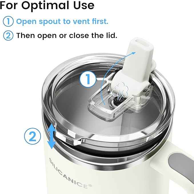 For Travel & Gym – Never Drink from a Moldy Lid Again: 30oz Hygienic Tumbler, 100% Leakproof Lid & Removable Foldable Spout. Reinforced Base, Fits Cup Holders- Cream