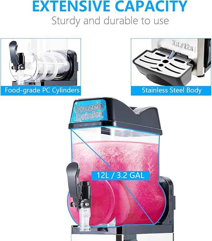 Garvee Slushie Machine 68 oz, Garvee All-in-One Slushy Maker for Home with LED Display & Auto-Clean, No Ice Needed & One-Touch Reservation, 6 Preset Programs for Frozen Margaritas, Ice Cream & Frappés