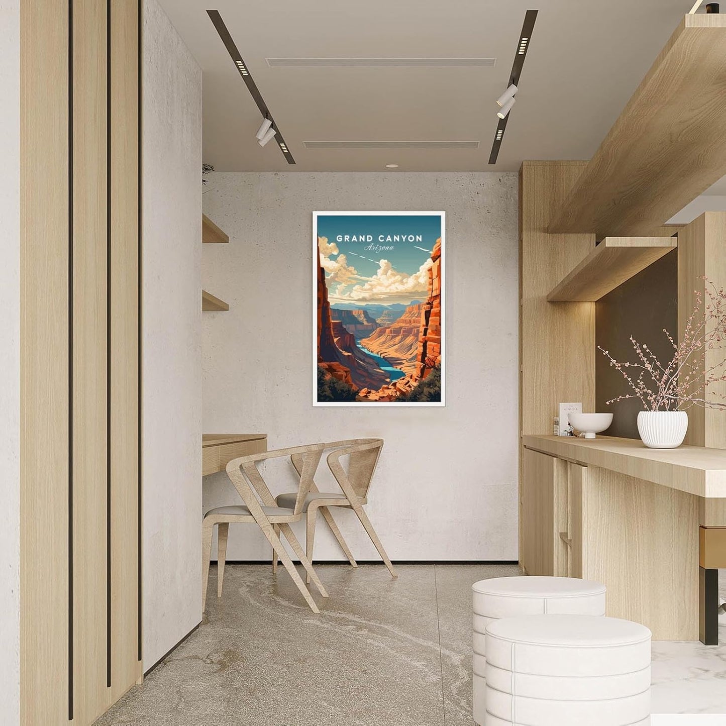 Viokalt Vintage Arizona Scenery Wall Art Funky Usa City Landscape Canvas Posters Funky North America Grand Canyon Travel Prints Painting For Living Room Bedroom Wall Decor 8x12in Unframed