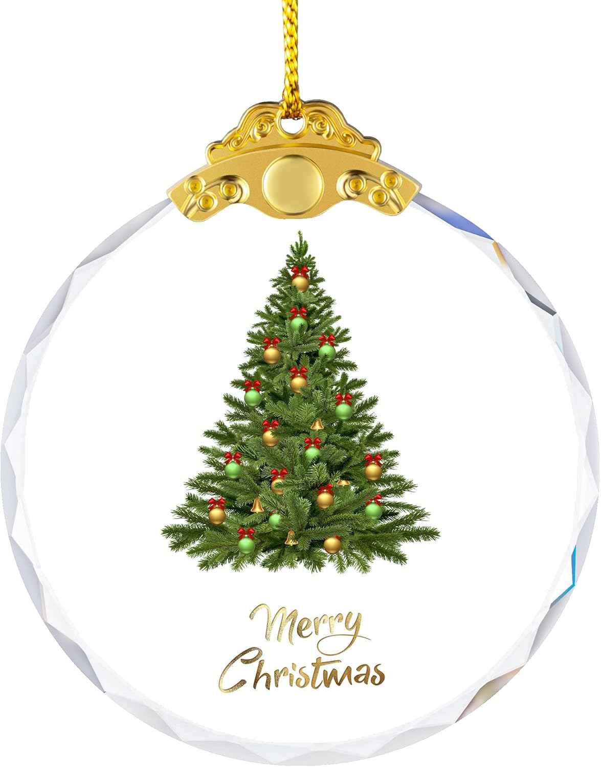 Christmas Ornaments Crystal Hanging, Christmas Tree Glass Ornament Hanging Craft Collectibles for Trees Home Party Gifts