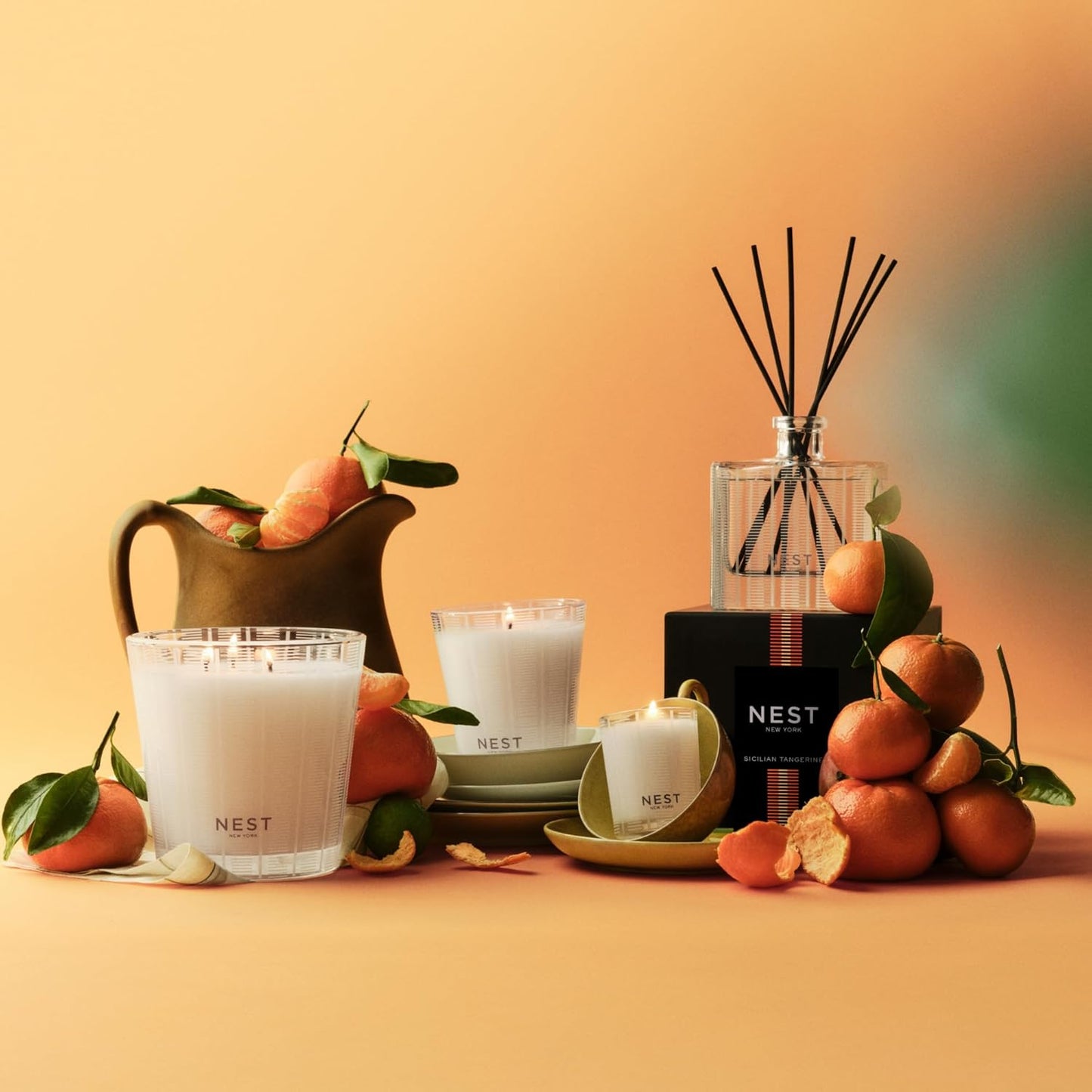 NEST New York Scented Classic Candle, Sicilian Tangerine - 8.1 oz - Up to 60-Hour Burn Time - Reusable Glass Vessel