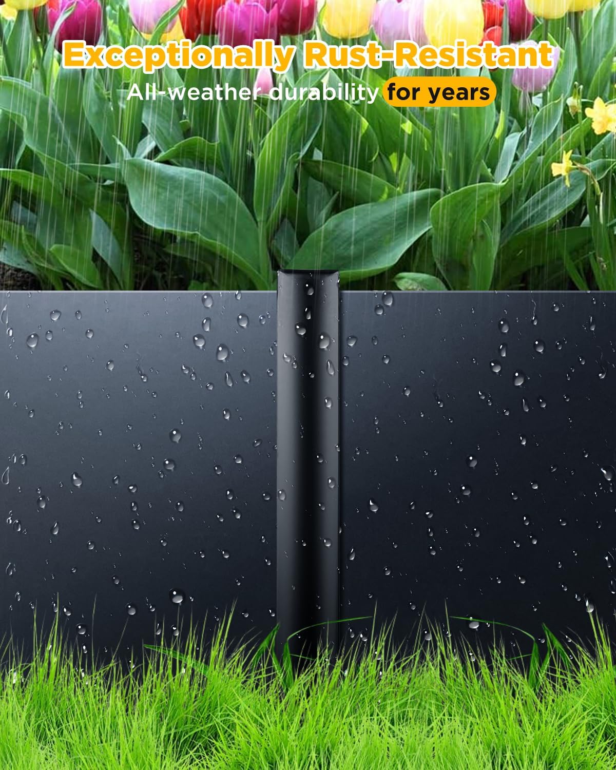 Landscape Edging Metal Stakes - 60 Pcs, 10 Inch Garden Landscape Stakes, High Carbon Steel Landscape Anchoring Stakes for Flowerbed Edging, Outdoor Tent and Landscape Edging Coil