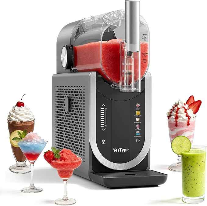 Slushie Machine No Ice Needed, Margarita Machine & Slushy Machine for Home, 5 Preset, Rapid Freezing, Self-Cleaning, 66oz Slushie Maker for Frappes, Spiked Slush, Ice Cream and More, Grey