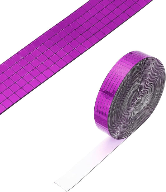 PATIKIL 5x5mm Self Adhesive Mirrors Mosaic Tiles, 10000 Pcs Square Mini Glass Mosaic Disco Tile Sticker for DIY Craft Disco Ball Party Decoration, Rose Red