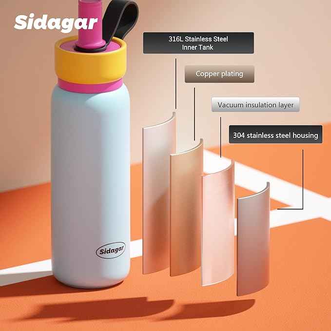 24 oz Tumbler, Insulated Coffee Mug with Lid and Straw, Leak Proof Portable Travel Cup, for Hot and Cold Drinks Drinks Flask for Women Blue