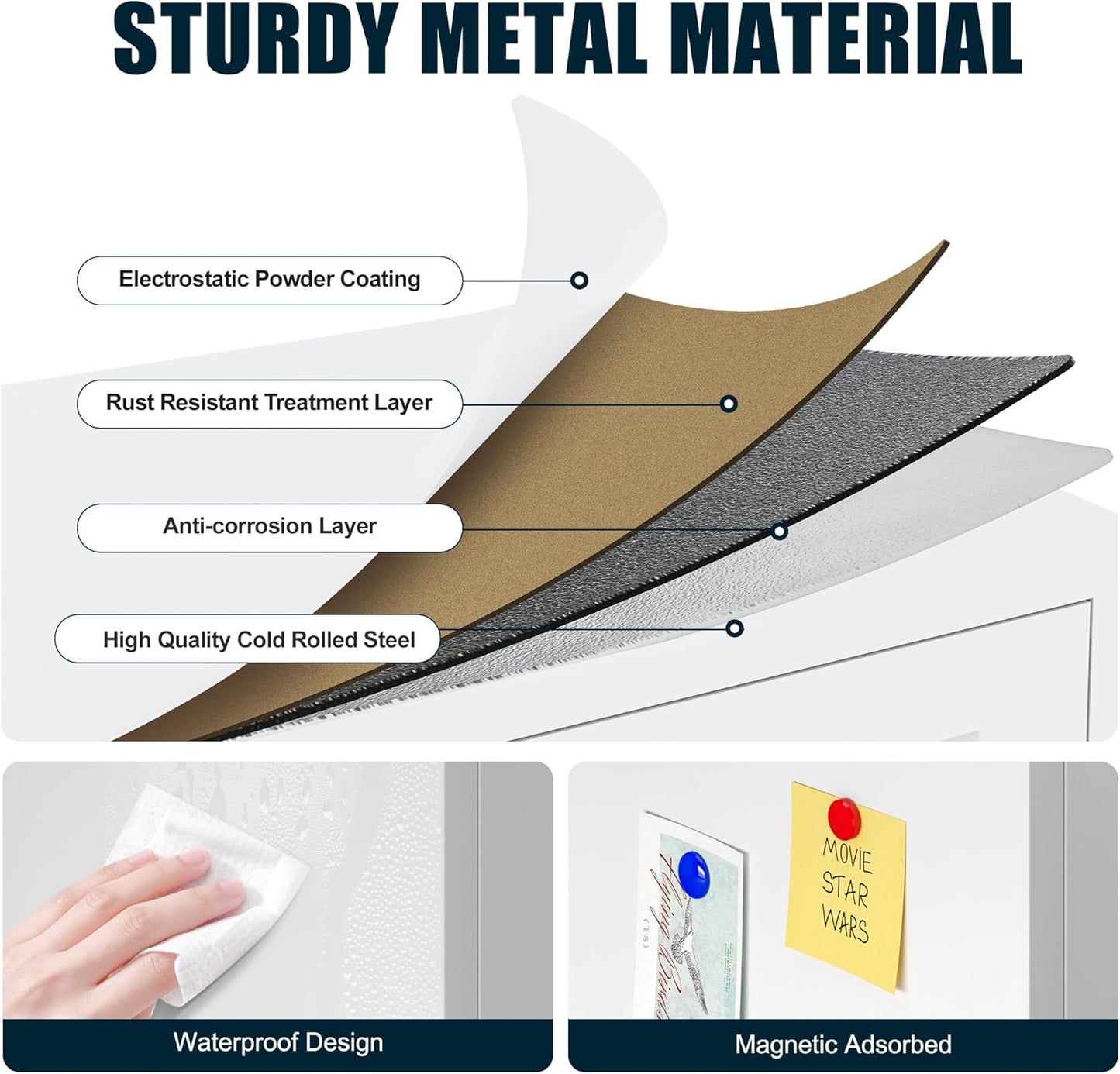 61" Tall Farmhouse Metal Pantry Cabinet, Kitchen Pantry Storage Cabinets with 2 Barn Door and Adjustable Shelves,Metal Pantry Storage Cabinet,for Kitchen,Laundry Room,Home Office,Kids Room (White)
