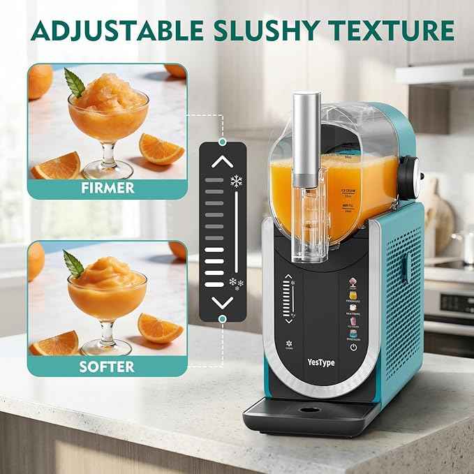 Slushie Machine for Home, No Ice Needed Margarita Machine & Slushy Machine, 5 Preset, Rapid Freezing, Self-Cleaning, 66oz Slushie Maker for Frappes, Spiked Slush, Ice Cream, Dark Green
