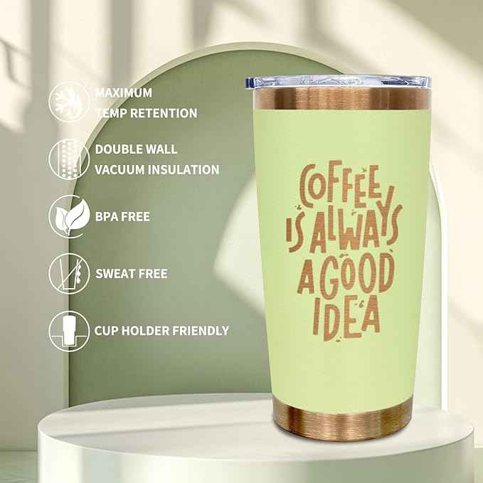 20 oz Tumblers Stainless Steel Tumbler with Lid and Straw Insulated Copper Coffee Mug for Laser Graving 37oz Powder Coated Cup(Light Green1 pack)