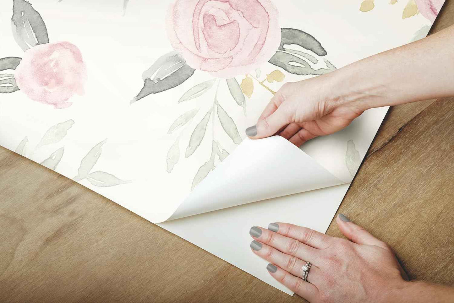 Magnolia Home Watercolor Roses Pink Peel and Stick Wallpaper