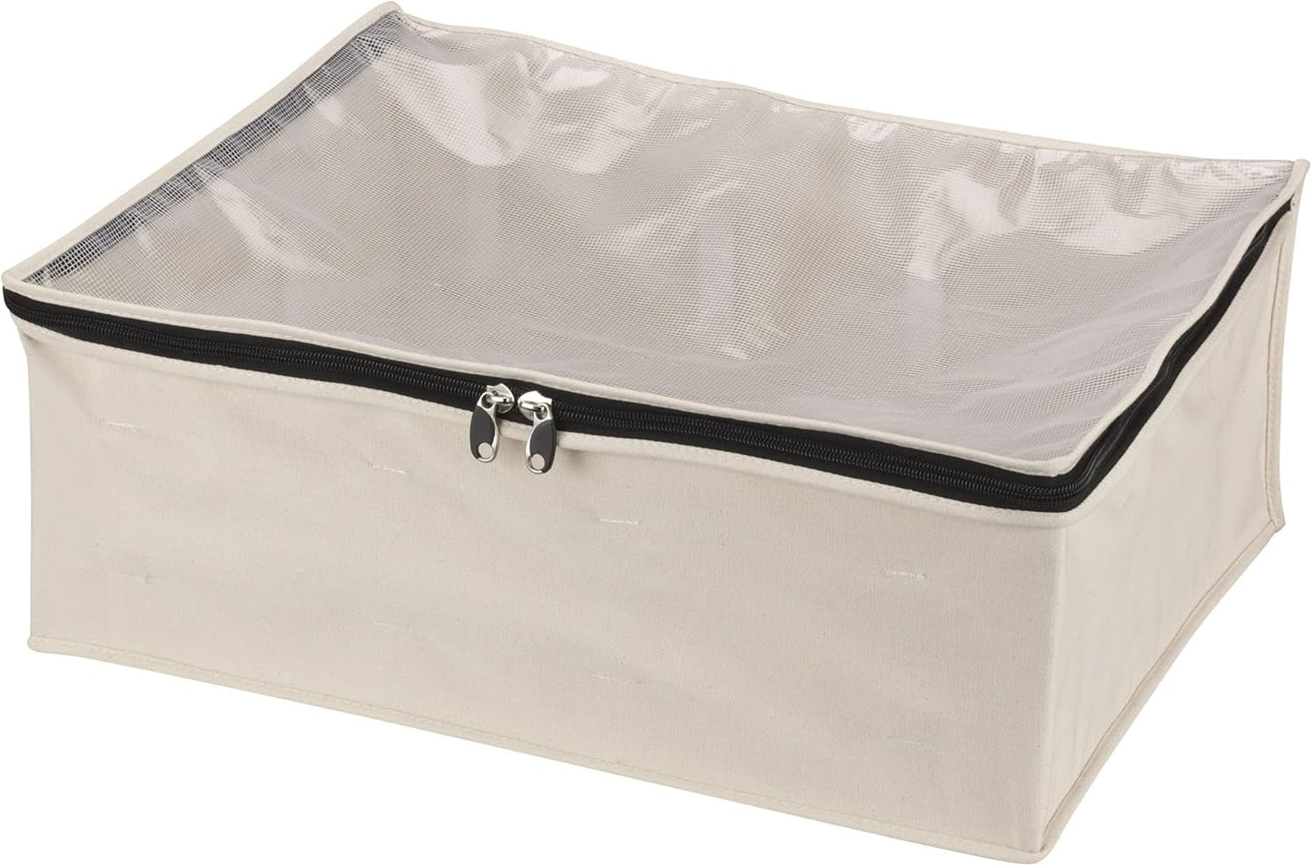 Household Essentials 3364-1 Cotton Canvas Blanket Storage Bags | Natural, Off-White