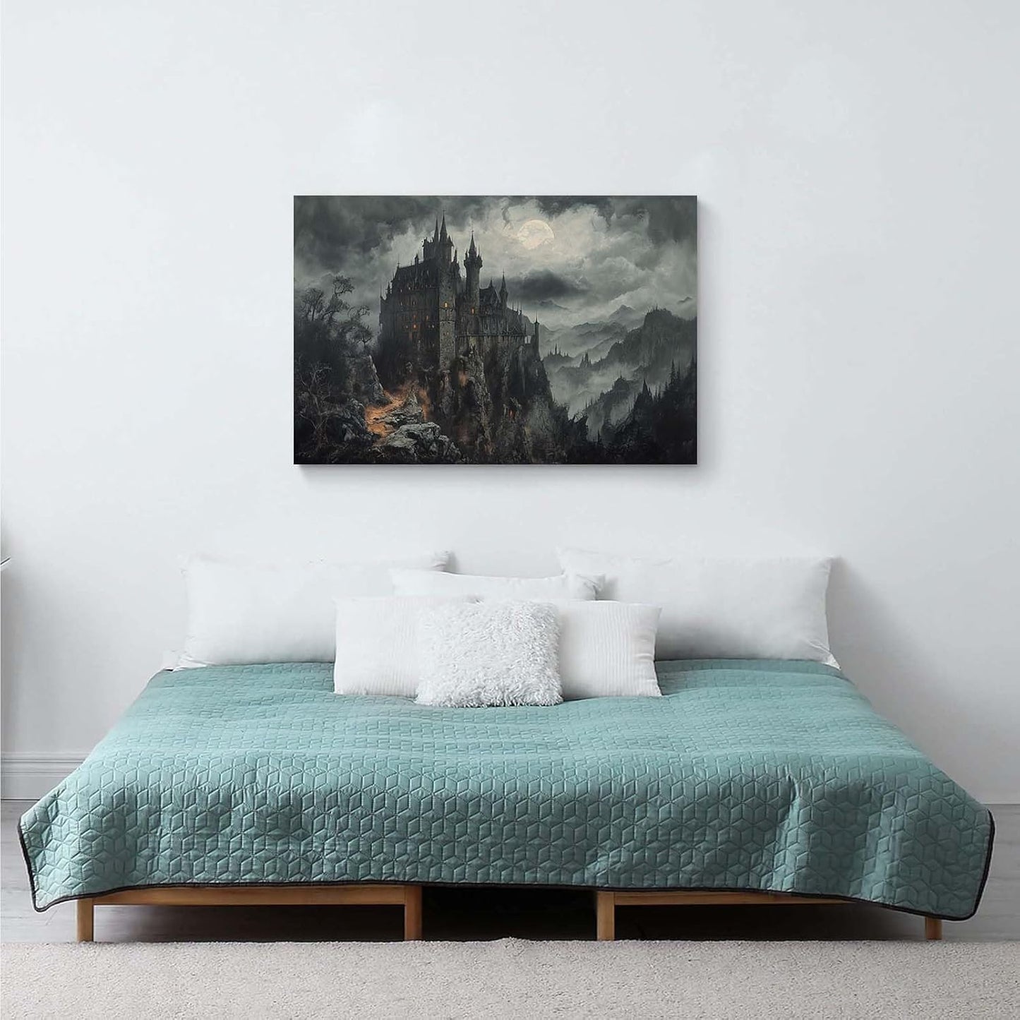 JFHCQJPK Vintage Castle Poster Dark Academy Victorian Gothic Castle Wall Art Poster Moody Mystical Art Print Suitable for Home Living Room Bedroom32x48in Frameless